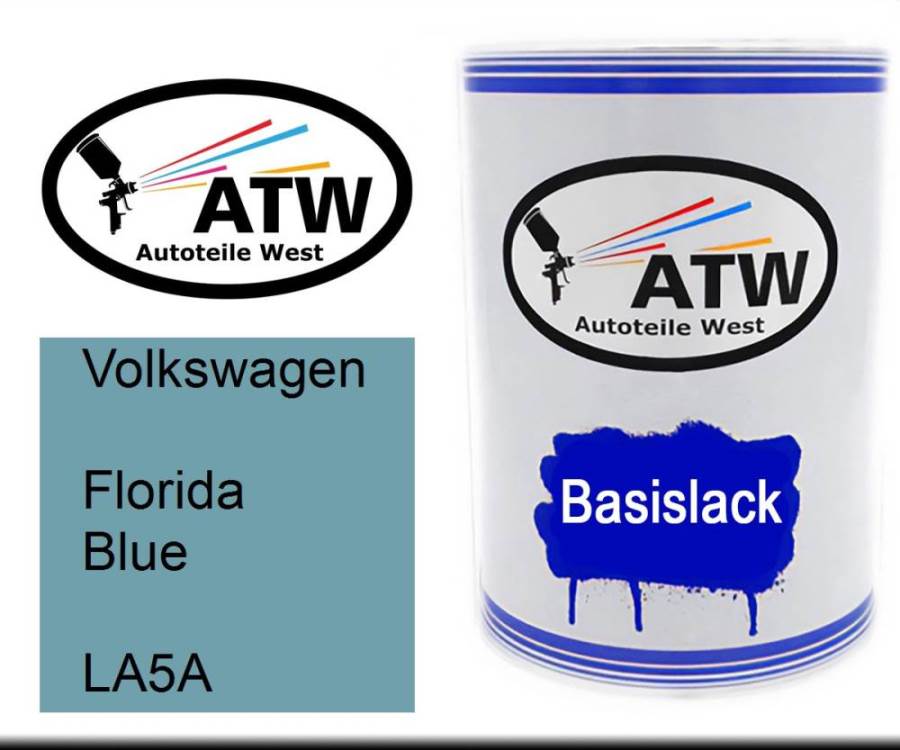 Volkswagen, Florida Blue, LA5A: 500ml Lackdose, von ATW Autoteile West.